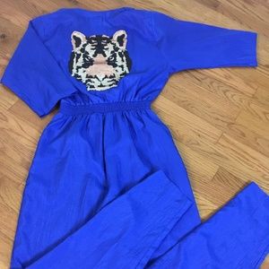 Amazing Royal Blue Tiger Jumpsuit